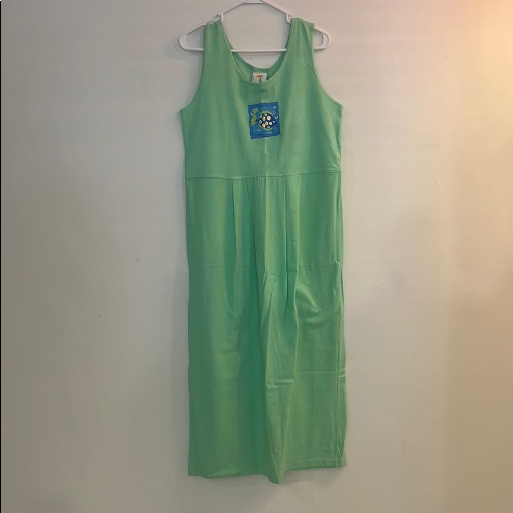 Tropical Escape Green Sleeveless Maxi Dress